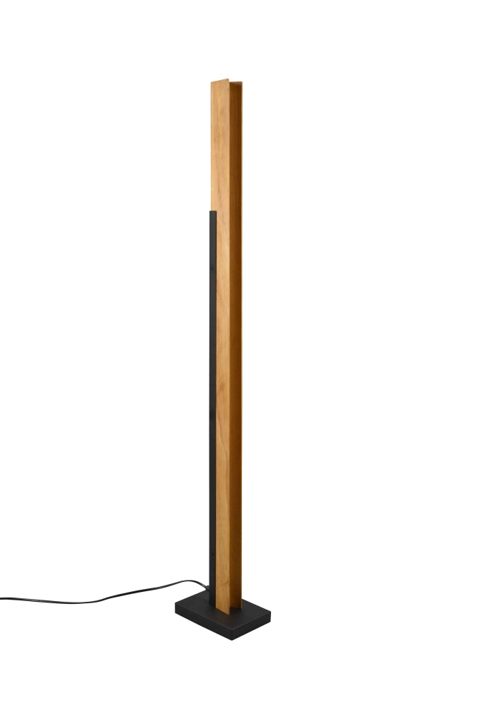 Piantana LED, legno e metallo, nero, H 120 cm, Kerala