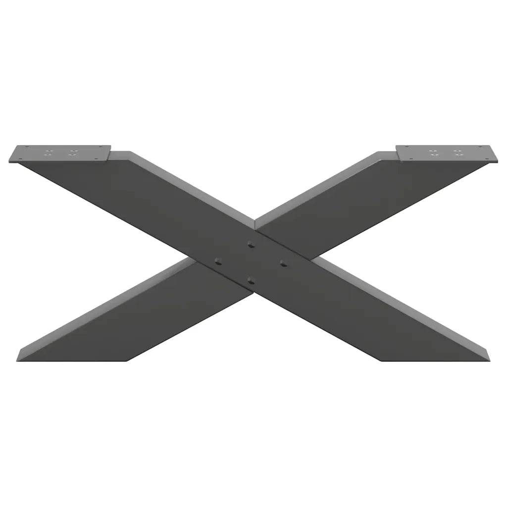Gambe per Tavolino da Caff¨¨ a Forma di X 2 pz-Set di 2 Gamba per Tavolo Antracite 70x(30-31) cm Acciaio 172148
