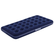 Trade Shop - Materasso Gonfiabile Singolo Airbed Blu Floccato Plus 188x99x22cm Campeggi 67001 -