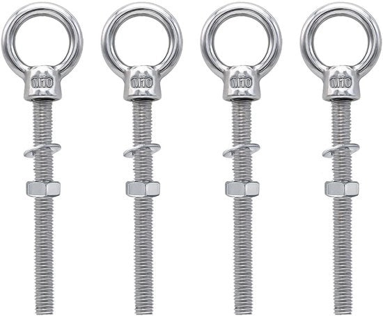 Occhioni - Viti per fissaggio - Acciaio inox - Duraturo e resistente alla corrosione - M10 x 120 mm - Adatto per fissaggio di ...