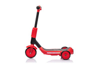 Monopattino Elettrico Deluxe a 3 Ruote 67x32x69 cm Luci LED RGB Casco e Protezioni Incluse Rosso