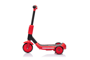 Monopattino Elettrico Deluxe a 3 Ruote 67x32x69 cm Luci LED RGB Casco e Protezioni Incluse Rosso