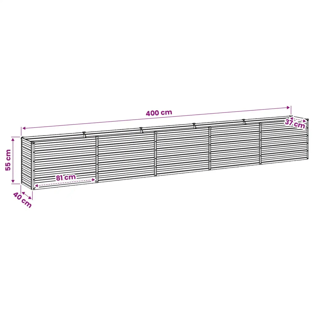 Letto rialzato da giardino Marrone legno 400 x 40 x 55 cm 8006273