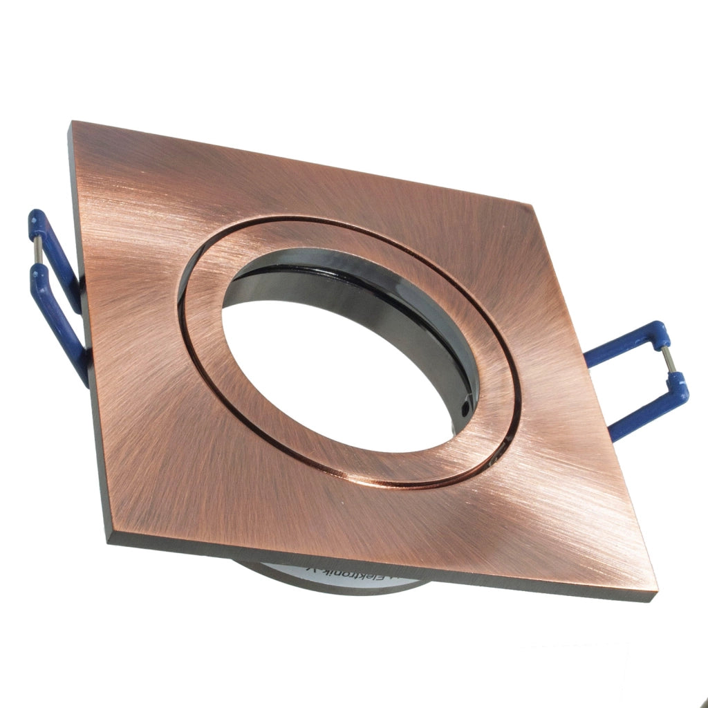 Faretto ad incasso portafaretto rame quadrato foro 70mm moderno orientabile supporto lampade GU10 GU5.3 RAME