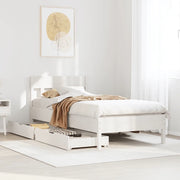 Letto senza Materasso Bianco 90x190 cm in Legno Massello Pino