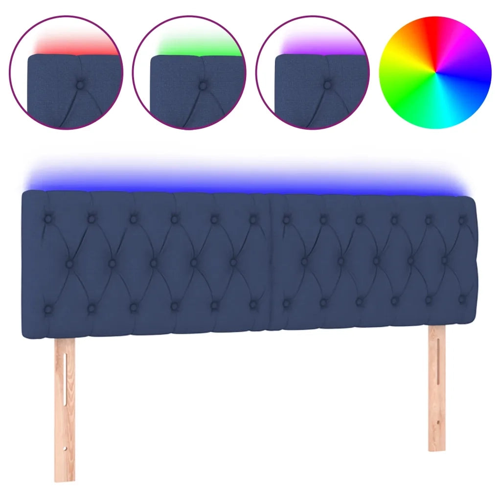 Testiera | Testata a LED Blu 144x7x78/88 cm in Tessuto