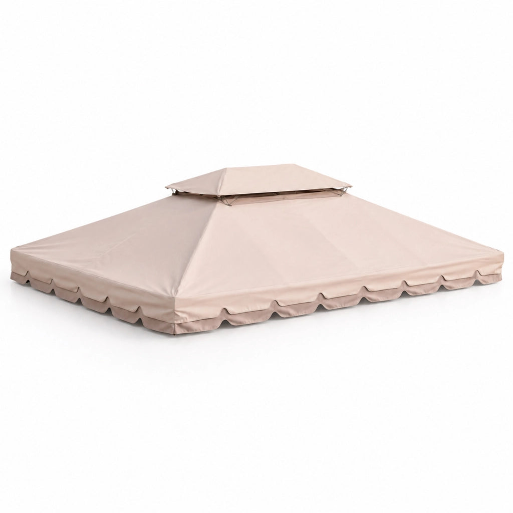 Telo Di Ricambio Per Gazebo 3x4 Metri Impermeabile In PVC Resistente A Sole Pioggia E Agenti Atmosferici Con Air Vent E Zanzariera Integrata Per Esterno Giardino Outdoor 300 x 400 Cm Beige