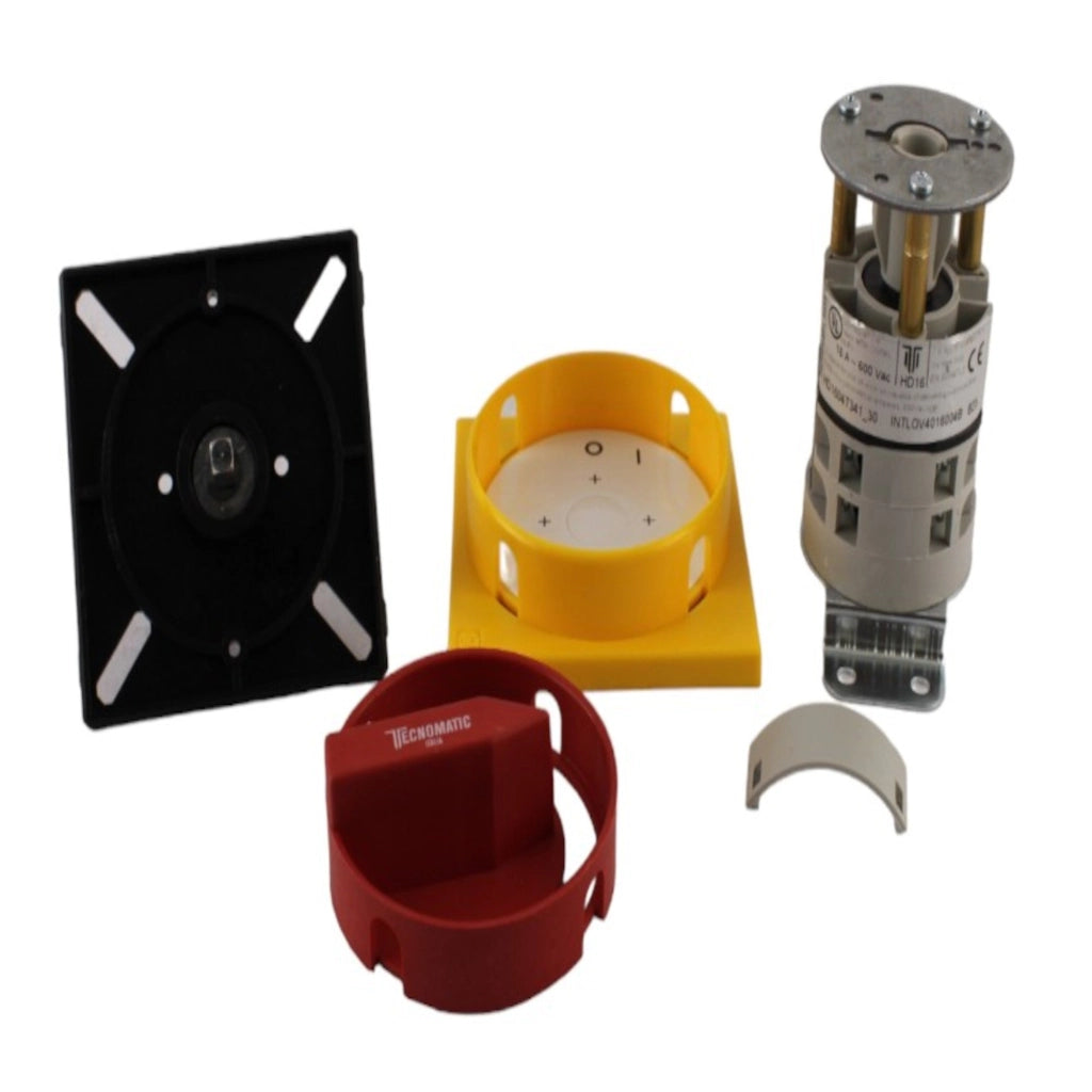 Interruttore + maniglia giallo/rossa 64X64 600V/16A 4P Aleyay
