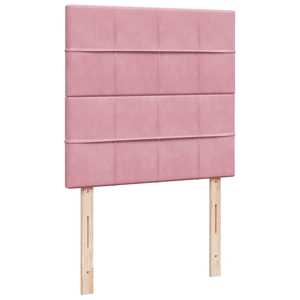Giroletto a Molle con Materasso Rosa 90x200 cm in Velluto 3290815