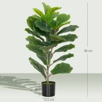 Set di 2 piante artificiali per interni alte 80 cm con vaso in plastica, Verde