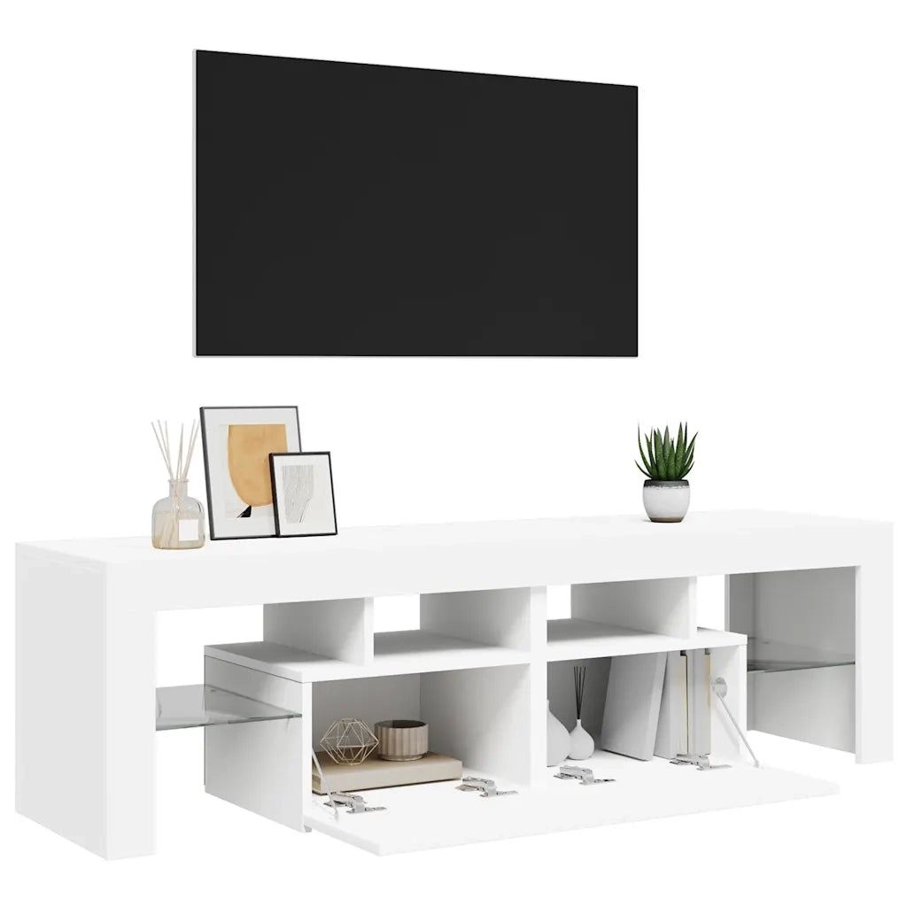 Mobile Porta TV con Luci LED Bianco 140x36,5x40 cm