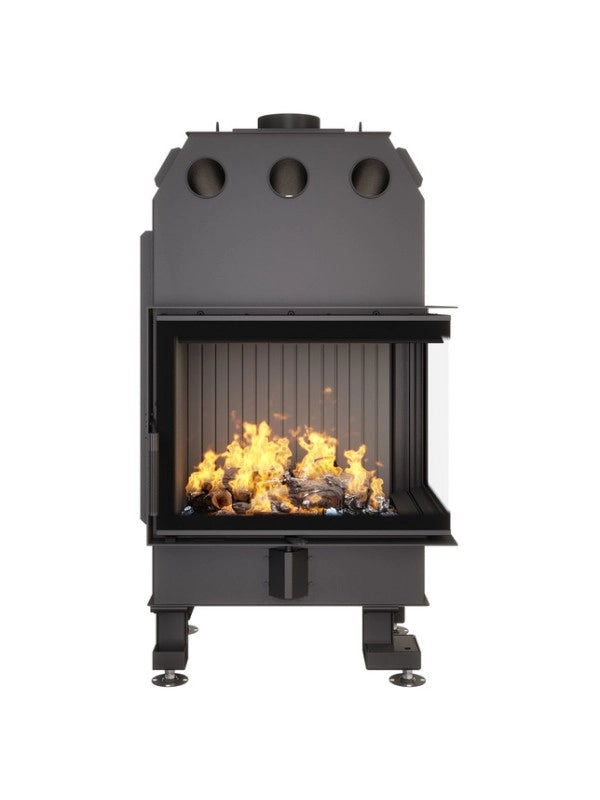 Caminetto ad angolo Inserto Apertura destra Nero Energy 65x50x47 (14,5 kW) ECO
