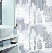 Douchegordijn antischimmel e antibatterico - lavabile e impermeabile Peva "Skyline" - 180x200 cm grigio