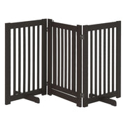Cancello per Cani Regolabile ¨C Zephmum ¨C Legno Scuro 155x76 cm