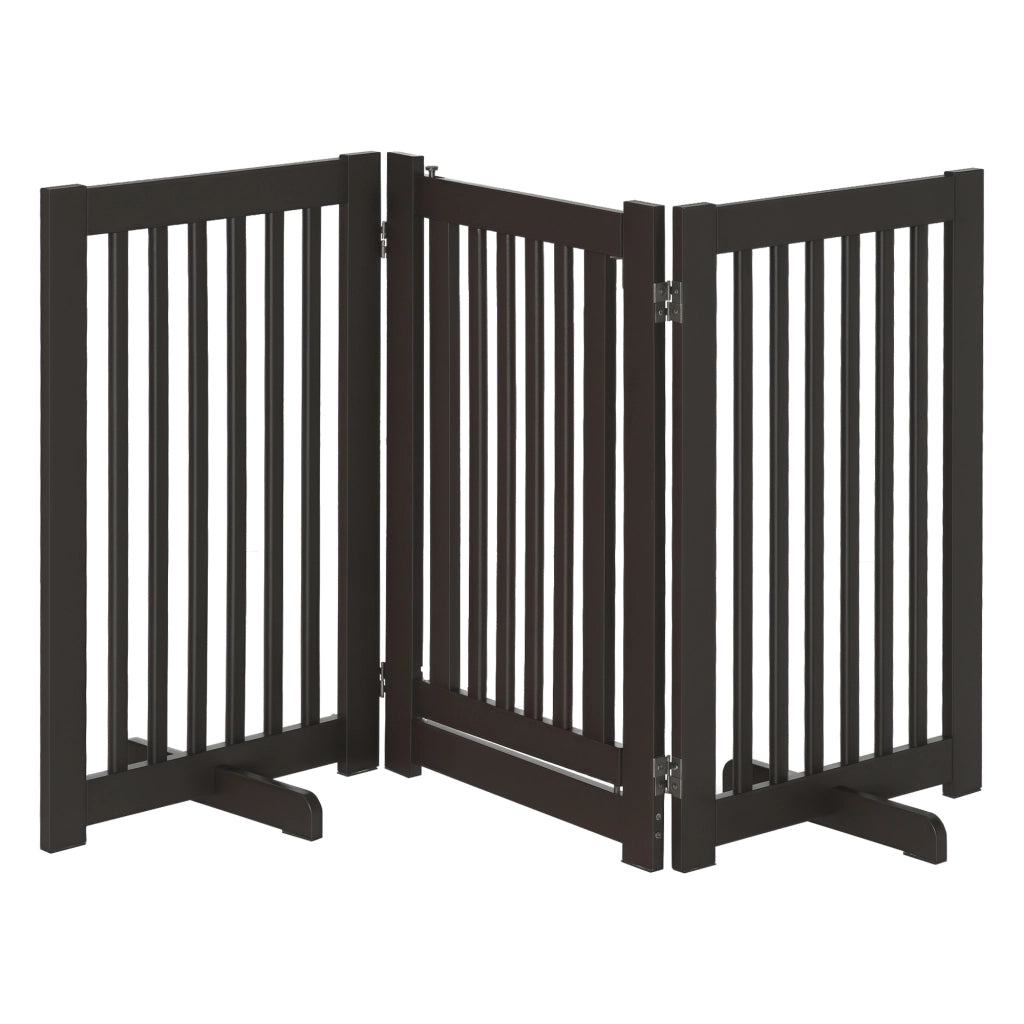 Cancello per Cani Regolabile ¨C Zephmum ¨C Legno Scuro 155x76 cm
