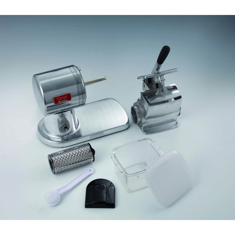 Grattugia elettrica professionale - Per formaggio, pane, cioccolato, frutta secca - 350W - Argento