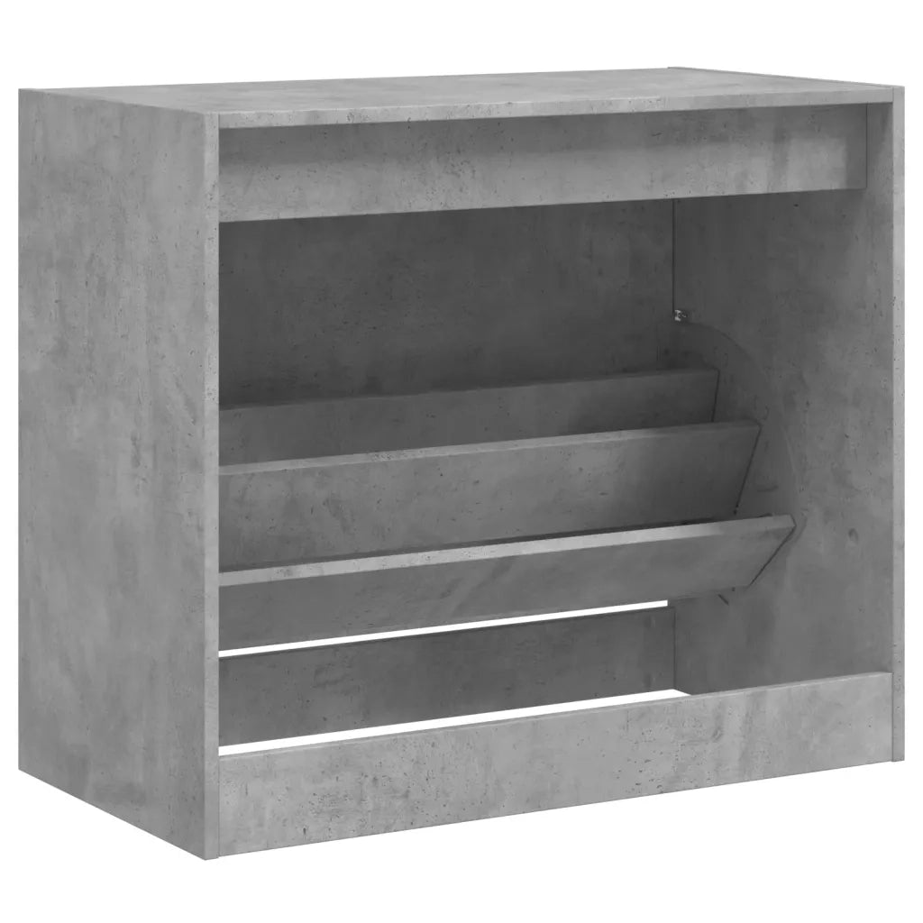 Scarpiera-Scaffale per scarpe Grigio Cemento 80x42x69 cm in Legno Multistrato