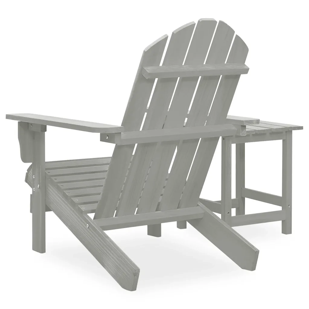 Sedia da Giardino Adirondack con Tavolino Legno Abete Grigio
