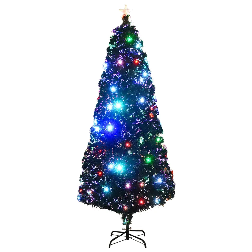 Albero di Natale | Decorazioni natalizie Preilluminato con Supporto e LED 210 cm Fibra Ottica