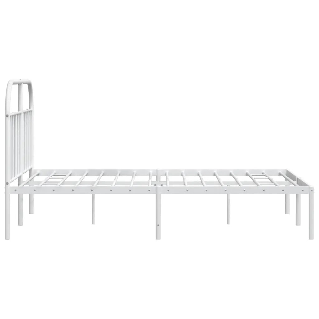 Giroletto con Testiera-Struttura Letto con testiera Metallo Bianco 140x190 cm 999372