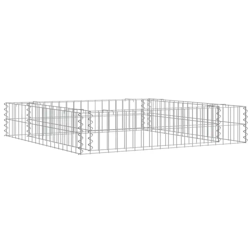 Gabbione Letto Rialzato in Acciaio Zincato 100x100x20 cm 151311