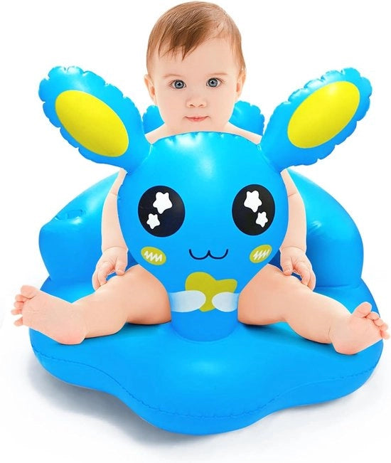 Seggiolone gonfiabile, PVC, seggiolone pieghevole per bambini da 3 a 12 mesi, seggiolone portatile per bambini, sedile per bambini, per uso domestico e da viaggio (blu)
