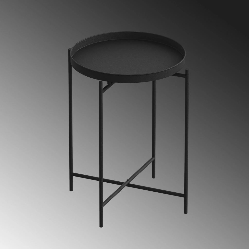 Tavolino in metallo "Sheby" 46 x 46 x 56 cm - Nero