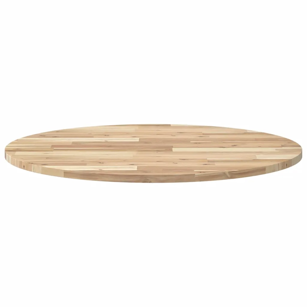 Piano Tavolo Rotondo Ã˜80x2 cm in Legno Massello di Acacia