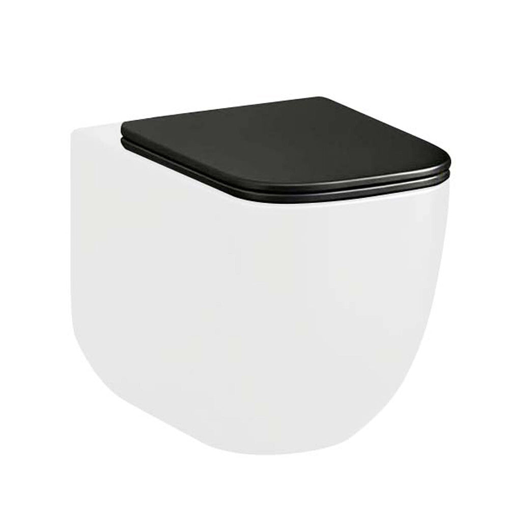 Copriwater soft close slim in termoindurente nero opaco a sgancio rapido Kora