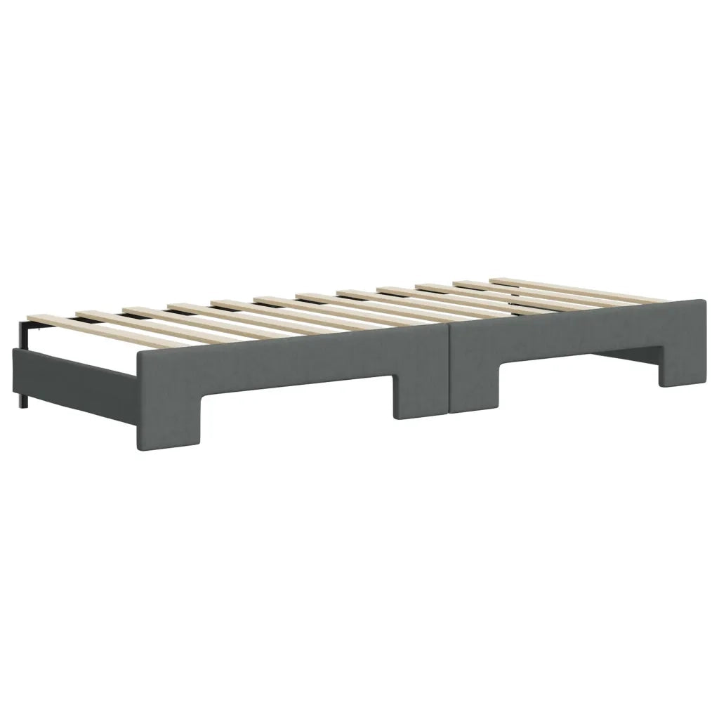 vidaXL Divano Letto con Letto Estraibile Grigio Scuro 100x200 Tessuto