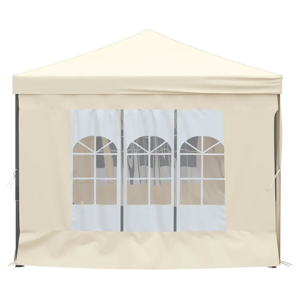Tenda per Feste Pieghevole con Pareti Laterali Crema 3x6 m 93543