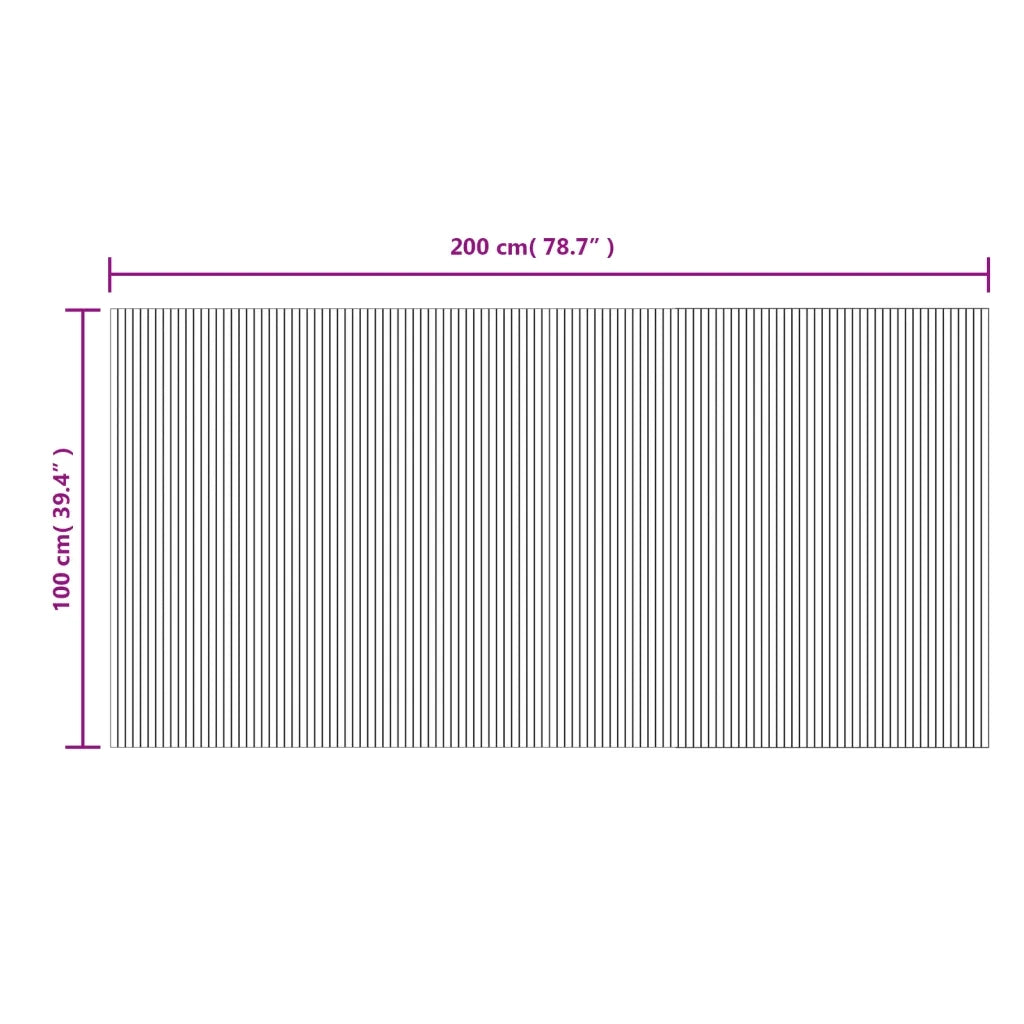 Tappeto Rettangolare Naturale Chiaro 100x200 cm in BambÃ¹