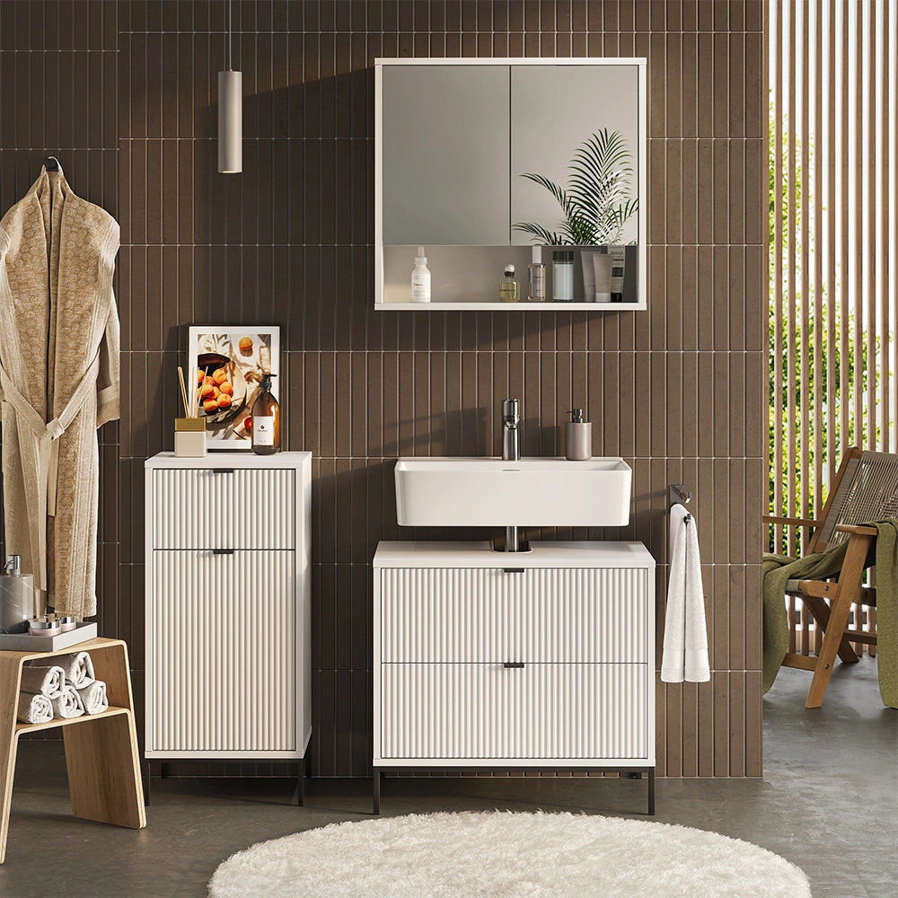 Vicco Set di mobili da bagno Bianco 3 parti