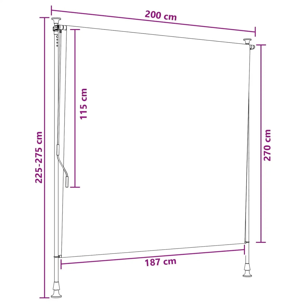 Tenda a Rullo Esterna Grigio Chiaro 150 x 270 cm 42037135