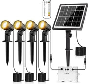 Illuminazione esterna a energia solare - Spots 4 pezzi IP66 impermeabile - Illuminazione per giardino con piastra di base - 2700K/4000K/6000K - Giardino, piante, alberi