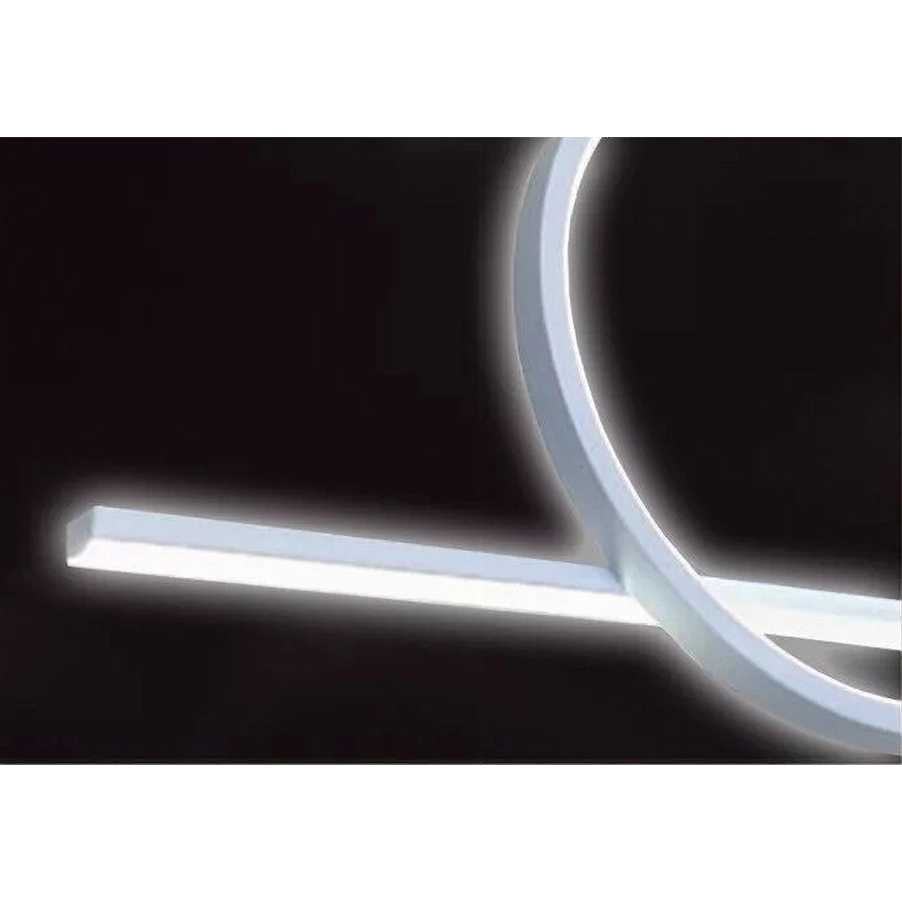 Trade Shop - Lampadario A Sospensione Led 48w Design Cerchio Linea Bianca Ip20 Luce 6500k 33580 -