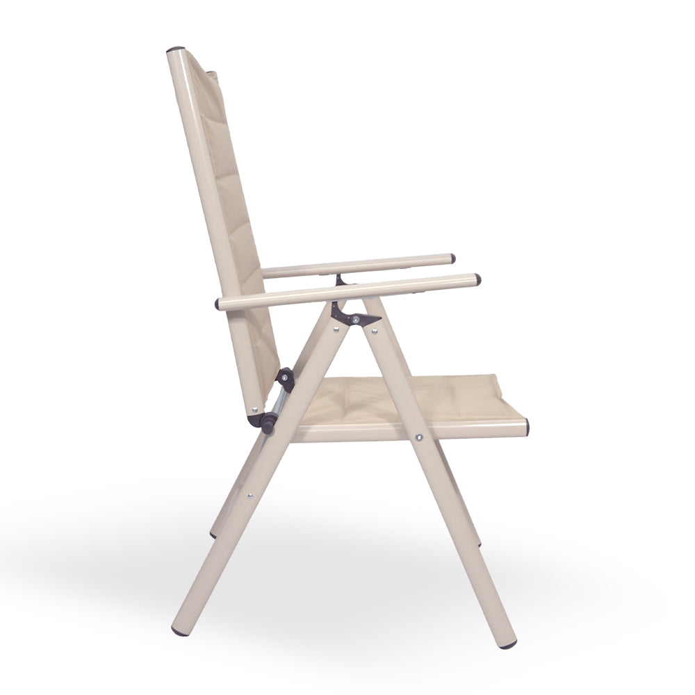 Sedia sdraio Erica in alluminio reclinabile in 6 posizioni in textilene beige