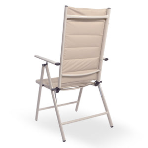 Sedia sdraio Erica in alluminio reclinabile in 6 posizioni in textilene beige