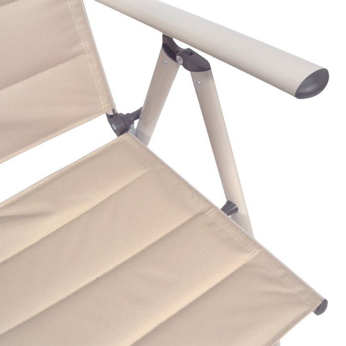 Sedia sdraio Erica in alluminio reclinabile in 6 posizioni in textilene beige