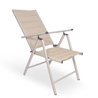 Sedia sdraio Erica in alluminio reclinabile in 6 posizioni in textilene beige