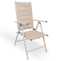 Sedia sdraio Erica in alluminio reclinabile in 6 posizioni in textilene beige