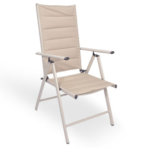 Sedia sdraio Erica in alluminio reclinabile in 6 posizioni in textilene beige