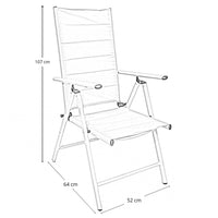 Sedia sdraio Erica in alluminio reclinabile in 6 posizioni in textilene beige