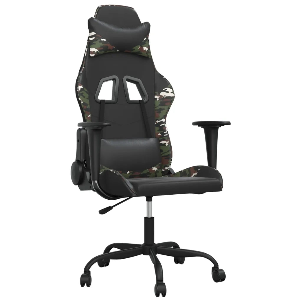 Sedia da Gaming | Sedia da e-sports Nero e Mimetico in Similpelle