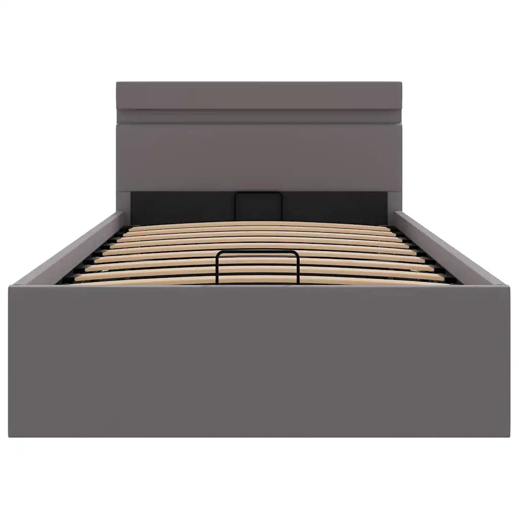 Giroletto Contenitore Idraulico LED Grigio Similpelle 100x200cm 285553