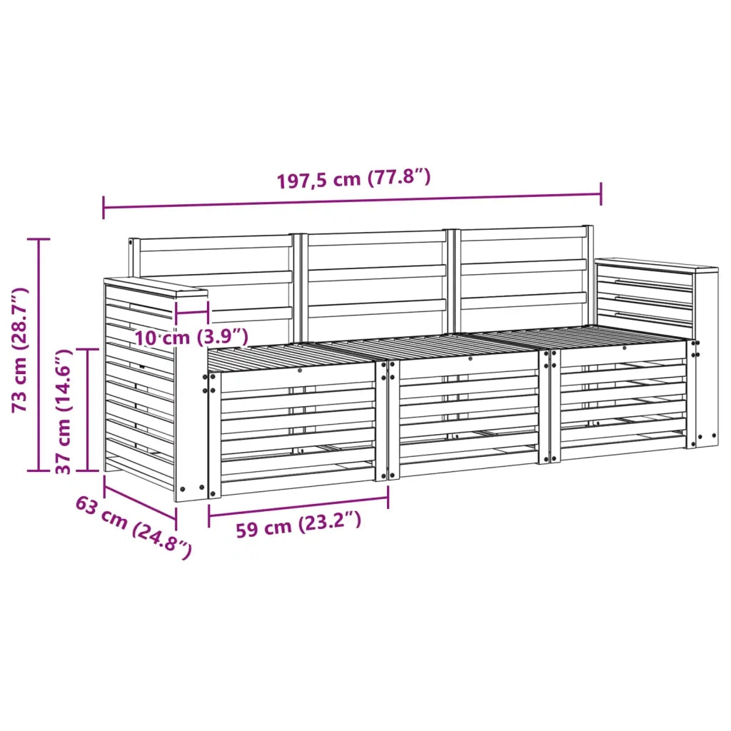 Set divani Legno di Acacia Massello 3391319