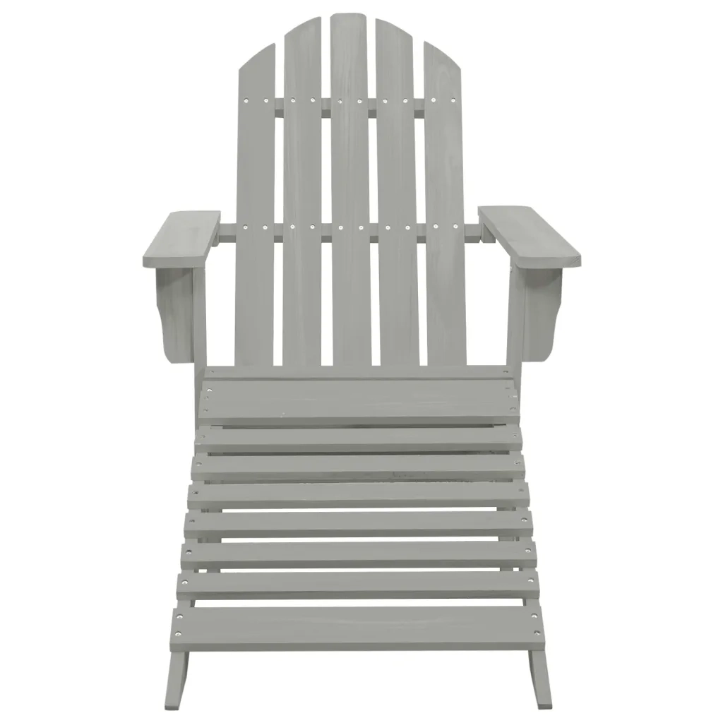 Sedia da Giardino | Sedie da Esterno con Poggiapiedi in Legno Grigio