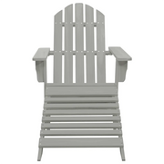 Sedia da Giardino | Sedie da Esterno con Poggiapiedi in Legno Grigio