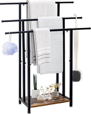 Stand per asciugamani retrattile, asciugamani stendino autonomo, altezza 81 x 30 x 100 cm, 3 gradini per stendibiancheria spazievitore