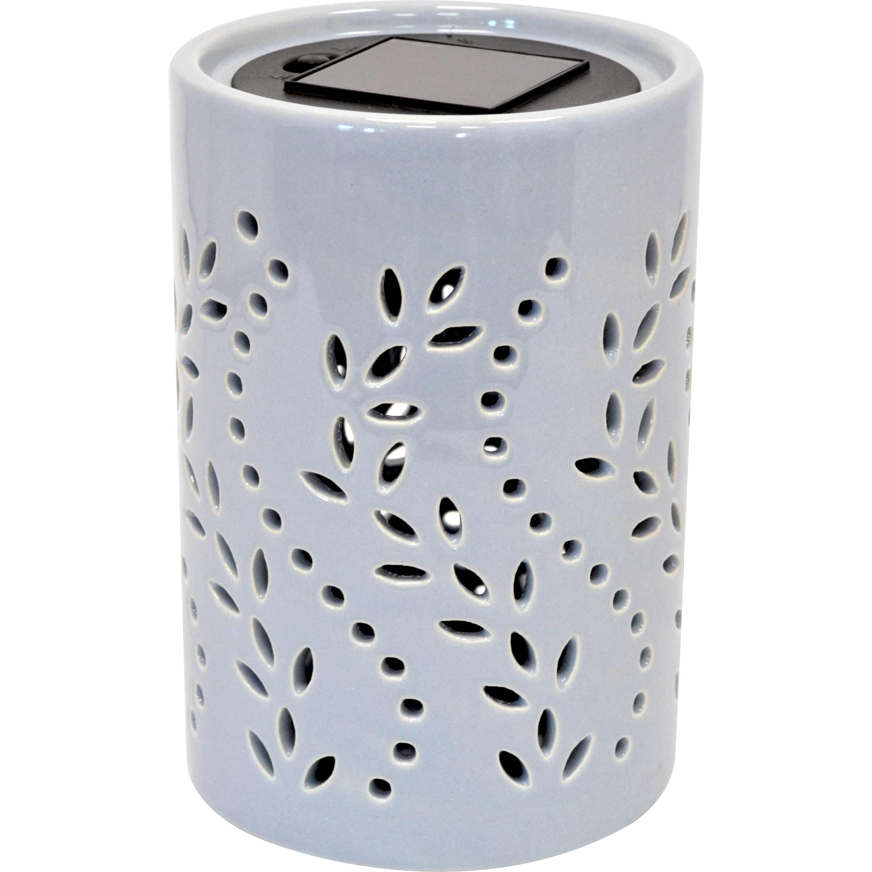 Lampada solare da tavolo ceramica da tavolo celeste opaco